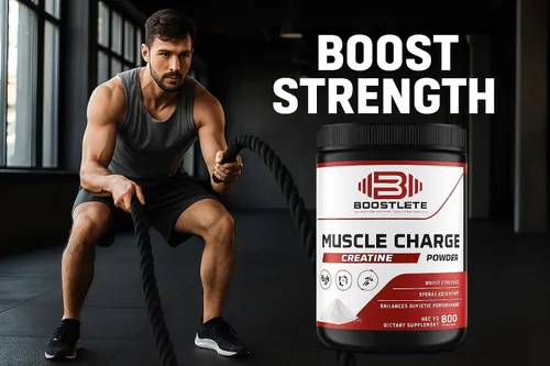 Vista 2 de MuscleCharge - Monohidrato de creatina en polvo de alta calidad, apoya el crecimiento muscular, la fuerza, el rendimiento y la energía, probada