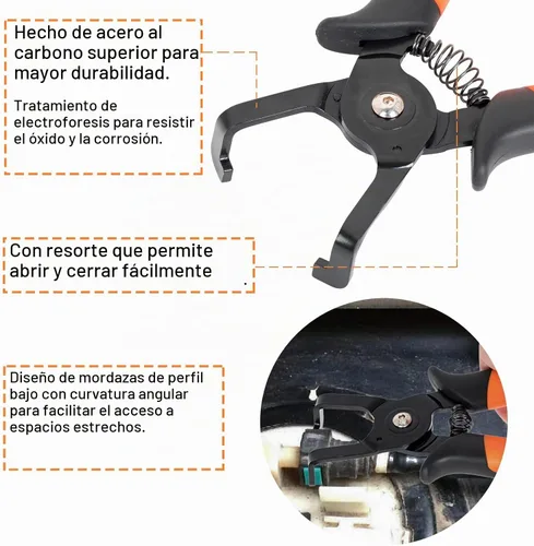 Vista 5 de PLATATO Juego de 2 alicates de desconexión EVAP y juego de herramientas de desconexión de línea de combustible, incluye alicates de conector
