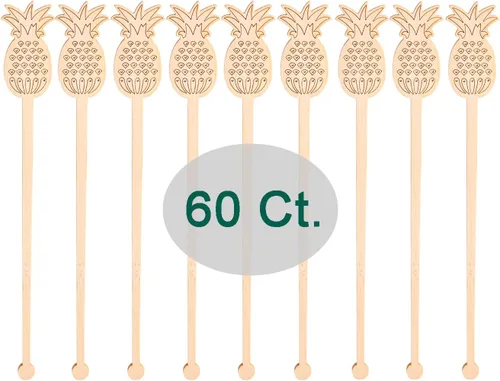 Vista 8 de Agitadores de bambú para café, palitos para el hogar, oficina, lindo patrón desechables para café, 60 unidades, 6.9 pulgadas (oso)
