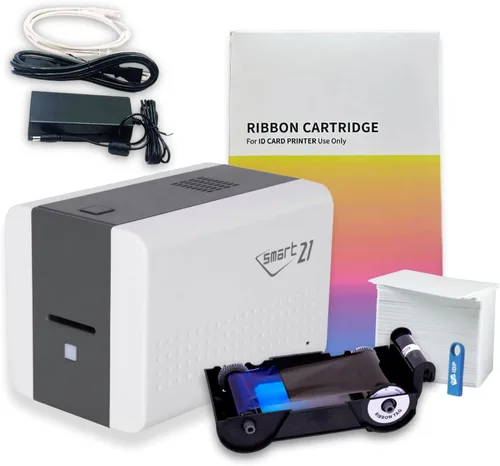 Vista 8 de Kit de consumibles IDP GENUINE SMART-21 YMCKO con 1 cinta de tinta de color de 100 impresiones, 100 tarjetas de PVC Primus y rodillo de limpieza