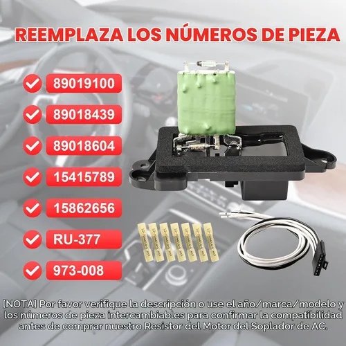 Vista 7 de FAERSI 89019100 Kit de resistencia de motor de ventilador de HVAC con arnés de repuesto para Chevy Trailblazer GMC Envoy 2002-2009, Buick Rainier