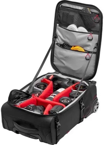 Vista 5 de Manfrotto Reloader Air-55 Pro Light Camera Roller Bag para videocámaras, DSLR, cámaras reflejas profesionales, capacidad para hasta 2 cuerpos