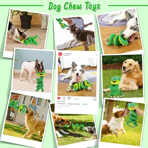 Vista 7 de VIWIK Juguetes interactivos chirriantes para perros, juguetes de peluche masticables para perros grandes, medianos y pequeños, juguetes inteligentes