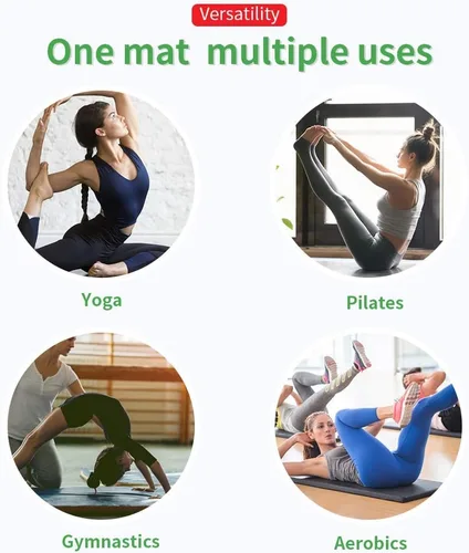 Vista 6 de 6 ft Gymnastics Exercise Mat Thick Tumbling Mats with Carrying Handles, 6ft x 4ft x 2in Yoga Mat Folding Exercise Pad Leather Gym Mat for