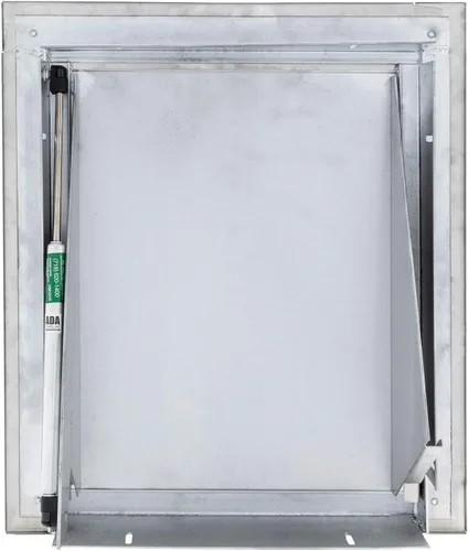 Vista 6 de Manija universal de acero inoxidable compatible con ADA en L con cierre estándar de 12 pulgadas de ancho x 15 pulgadas de alto, puerta de canal