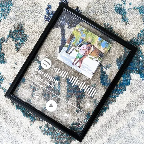 Vista 5 de Marcos de fotos personalizados, cubierta de álbum de acrílico, arte de pared, canción musical, póster de decoración musical como regalo