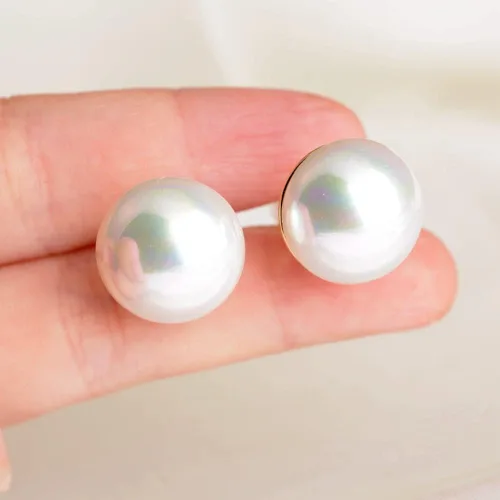 Vista 24 de Yoursfs Aretes de clip de perlas blancas grandes para mujer, chapados en oro de 18 quilates, hipoalergénicos, sin perforaciones, joyería brillante