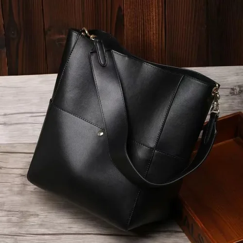 Vista 2 de Bolso de mano, bolsos Hobo para mujer, bolsos cruzados de cuero, bolso negro, bolsa de mensajero, bolsa de hombro para viajes