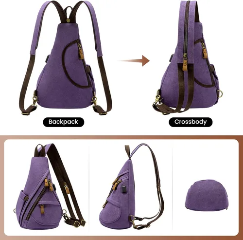 Vista 7 de LOVEVOOK Bolso bandolera bandolera mochila bandolera mochila bandolera bolsa de hombro casual mochilas para mujeres hombres ciclismo senderismo