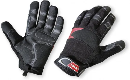 Vista 3 de WARN 91650 Protección para manos: Guantes de cabrestante de cuero sintético con refuerzo de Kevlar, grandes, negros, 1 par