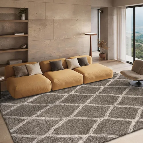 Vista 10 de SAFAVIEH Hudson Shag Collection - Alfombra decorativa de 2 x 3 pies, diseño de enrejado, no desprende pelusa y de fácil cuidado, 2 pulgadas