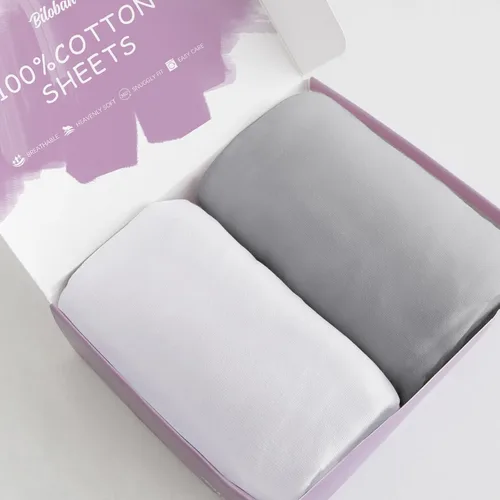 Vista 10 de Sábanas ajustadas de cuna, compatibles con Munchkin Brica Fold N' Go, 2 unidades, 100% algodón de punto jersey, transpirables y súper suaves, Gris