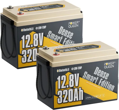 Vista 15 de Power Queen - Batería de litio LiFePO4 de 12 V/100 Ah con Bluetooth, batería de ciclo profundo de corte de baja temperatura con BMS de 100 A, 1280