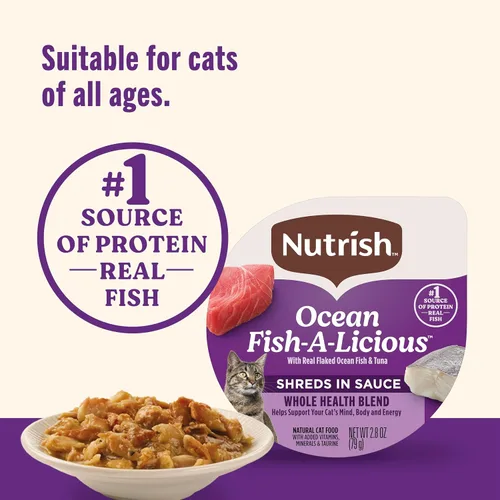 Vista 6 de Nutrish Ocean Fish-A-Licious - Alimento húmedo para gatos, taza de 2.8