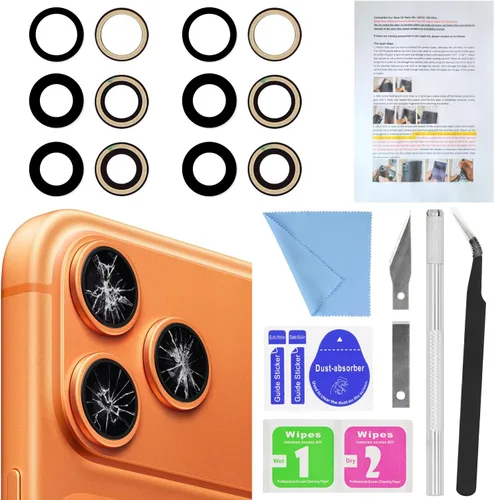 Vista 10 de 2PCS ASDAWN Reemplazo de Cristal de Lente de Cámara Trasera para iPhone 11 Pro y 11 Pro Max Reemplazo de Lente de Cámara con Adhesivo Preinstalado +