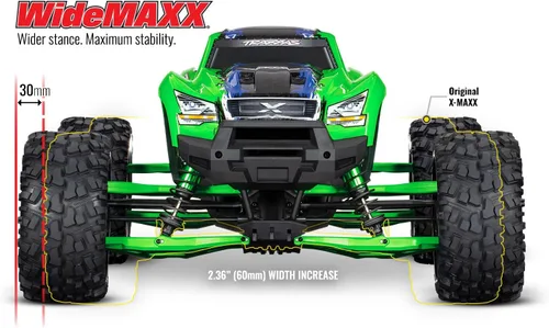 Vista 3 de Traxxas 7895 Kit de suspensión negra: X-Maxx WideMaxx (verde)