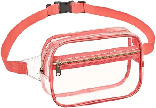 Vista 9 de Clearworld Riñonera transparente, bolsa impermeable 3 en 1 para mujer Negro