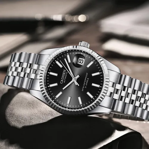 Vista 2 de CADISEN Relojes automáticos MIYOTA 8215 Reloj de pulsera impermeable para hombre, 38mm