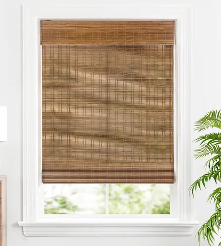 Vista 16 de LazBlinds Persianas Romanas de Bambú sin Cordón, Tratamiento de Ventana con Filtrado de Luz, Persianas de Bambú Enrollables para Ventanas, 23'' An x
