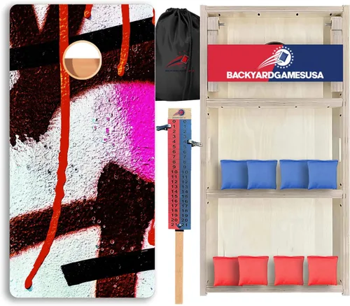 Vista 11 de CornholeGamesUSA Pro - Juego de tablas de Cornhole Fabricado en Estados Unidos Abedul báltico 3/4 Sin rebote Patas triples gruesas Dos
