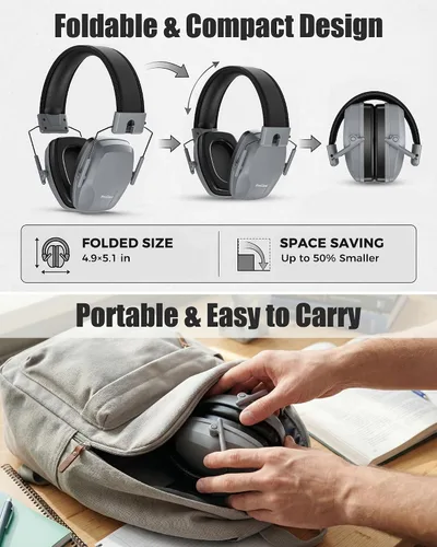 Vista 88 de ProCase NRR 28dB Noise Reduction Ear Muffs, Foldable Adjustable Noise Cancelling Headphones