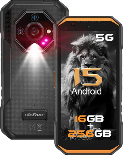 Vista 10 de Ulefone Armor X32 Pro 5G Teléfono resistente, MTK Dimensity 6300, 16+256GB, Android 15, Widevine L1, visión nocturna de 64MP/25MP, linterna