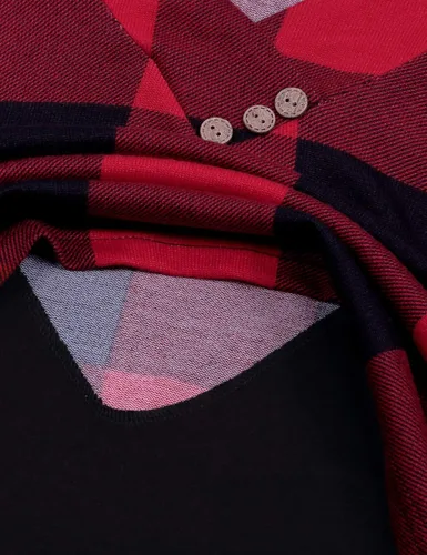 Vista 7 de QUINEE sudadera con capucha para mujer de manga larga a cuadros bloque