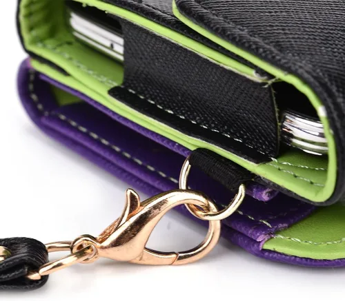Vista 9 de Kroo Cartera de mano con correa de muñeca y correa cruzada para smartphones o phablets de hasta 57 pulgadas funda de transporte embalaje sin