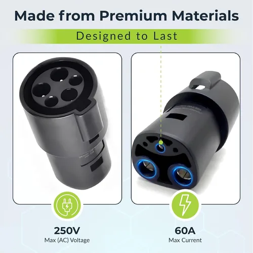 Vista 6 de Adaptador J1772 a Tesla 60A 250V Carga Rápida Certificada Seguridad Testada UL/CE/FCC/RoHS Adaptador de Carga EV Nivel 2 Sin