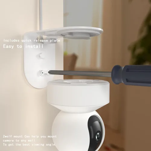 Vista 3 de Zwolf Soporte de pared de metal en L para cámara Reolink, proporciona mejores ángulos de visión para cámara interior Reolink (no incluida)