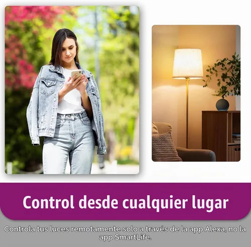 Vista 8 de Bombillas Alexa equivalentes a 150 W, bombillas inteligentes directamente compatibles con Alexa, sintonizables de blanco cálido a frío, bombilla