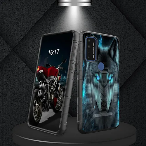 Vista 183 de Funda para AT&T Maestro Max 2021/Cricket Ovation 2 con protector de pantalla de vidrio templado, funda resistente con función atril integrada
