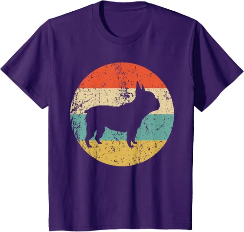 Vista 29 de Camiseta de perro retro de Bulldog Francés Negro