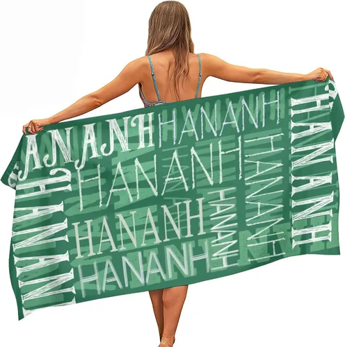 Vista 24 de Toalla de playa con nombre personalizado para adultos, niños, toalla de playa súper suave de secado rápido para niñas y niños, toalla de playa