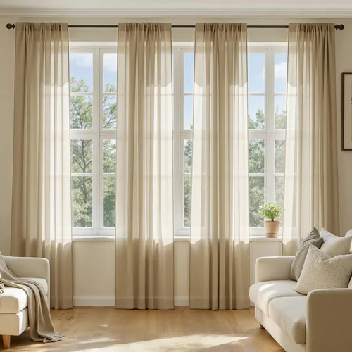 Vista 21 de MIULEE Cortinas traslúcidas marrón oscuro de 96 pulgadas de largo, 4