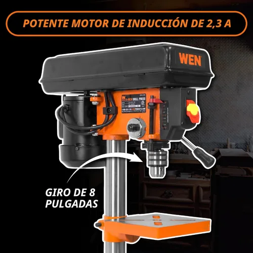 Vista 4 de WEN Prensa de taladro de mesa de hierro fundido de 5 velocidades de 2.3 amperios y 8 pulgadas (4206T)