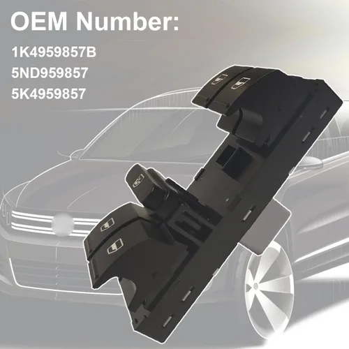 Vista 3 de Interruptor de control de elevalunas eléctrico para 2005-2014 VW Volkswagen CC Golf Jetta Passat Tiguan Toura-n, reemplaza OEM 1K4959857B 5ND959857