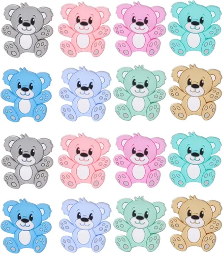 Vista 12 de 10 Piezas Cuentas de Silicona de Animales - Lindas Cuentas a Granel DIY para Manualidades, Bolígrafo, Correas de Teléfono, Colgantes de Bolsa (Rana)