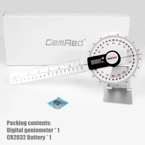 Vista 4 de GemRed Goniómetro digital de 12" para medición de ROM de rango de movimiento conjunto (nueva versión GR311)