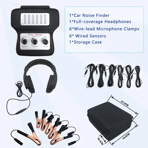 Vista 11 de ZKTOOL Kit de estetoscopio electrónico de chasis con auriculares, estetoscopio electrónico automotriz, juego de herramientas de prueba de sonido
