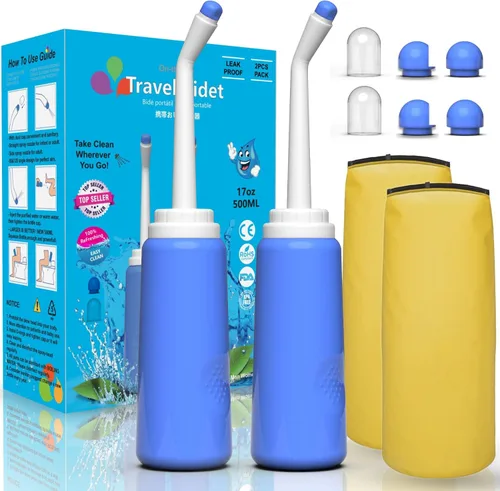 Vista 10 de 2 botellas portátiles de bidé de viaje de 15.2 fl oz Peri para posparto esenciales para recuperación perineal, cuidado femenino, tratamiento