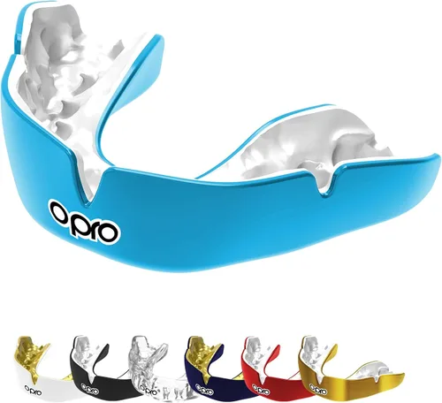 Vista 19 de OPRO Protector bucal instantáneo de ajuste personalizado, comodidad, protección y ajuste a nivel de dentista - Protector bucal moldeable para fútbol