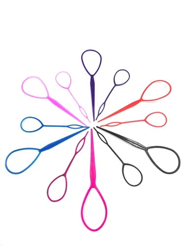 Vista 4 de Pinza para el cabello, 12 piezas de plástico Magic Topsy accesorios para trenzar el cabello, lazo de herramienta de trenza francesa para peinar