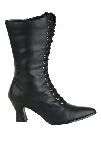 Vista 4 de Botas de Disfraz Victorianas Negras de Tacón para Mujer Multicolor