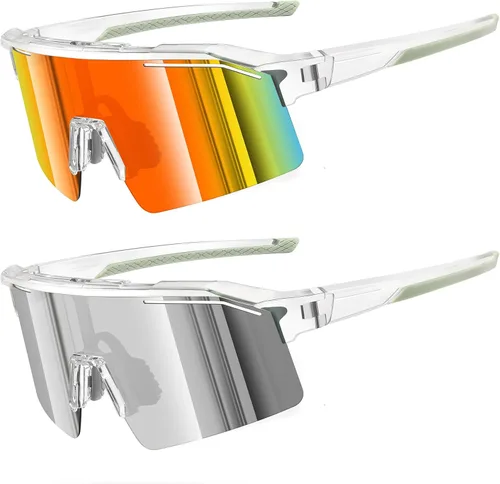 Vista 18 de Polarized Sports Sunglasses for Men Women UV400 Protection Todo negro