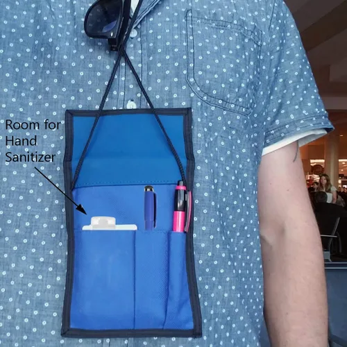 Vista 5 de Specialist ID Paquete de 2 carteras para pasaporte de viaje, ventana de exhibición de 4 x 3, cordón ajustable con ranuras para bolígrafo y 3