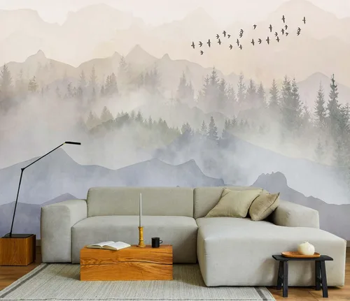 Vista 9 de Papel pintado de bosque tropical, palmera, mural de pared para dormitorio