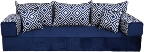Vista 24 de arabicsofa Sofá de piso turco hecho a mano con almohadas de respaldo, cojines de piso árabes Diwan para sala de estar Negro