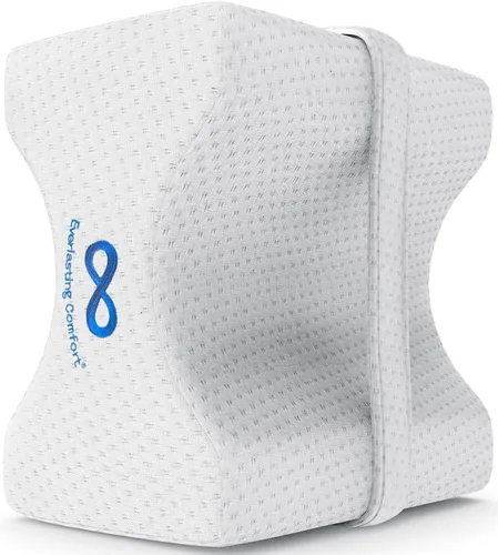 Vista 11 de Everlasting Comfort Almohada de rodilla de espuma viscoelástica para personas que duermen de lado, alivio del dolor de ciática, correa ajustable