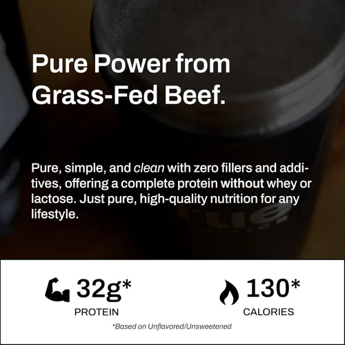 Vista 2 de True Nutrition Polvo aislado de proteína de carne de res alimentada con pasto – 1.02 oz de proteína por porción – Cero carbohidratos, sin grasa, sin